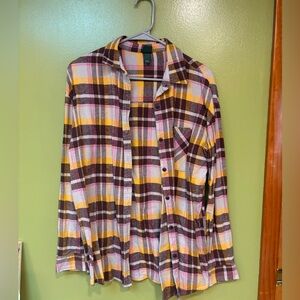 Wild Fable Yellow and Pink Plaid Shirt